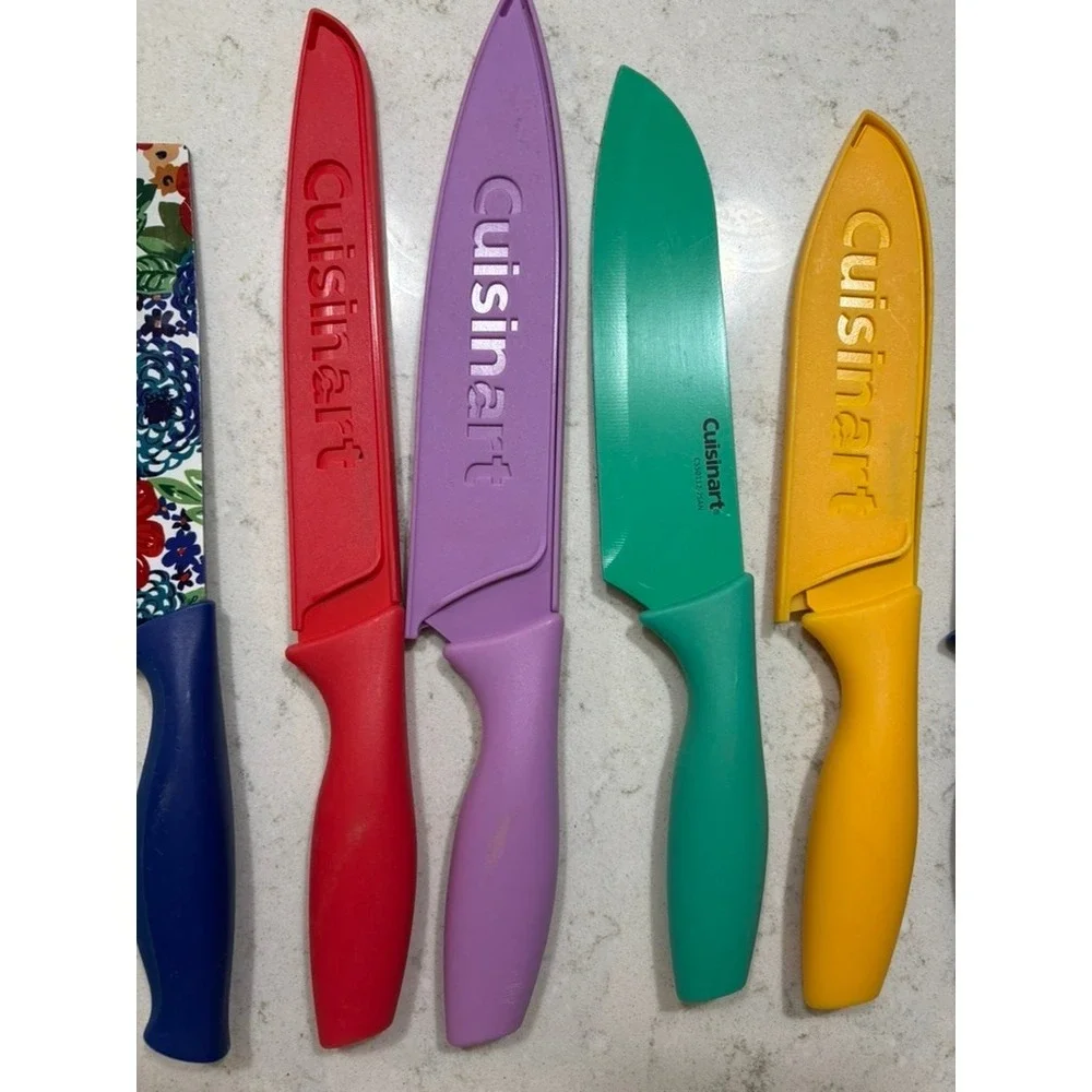 Knives Random Cuisinart Pioneer Women Kitchen Colorful Blades Sheaths Qty of‎ 6